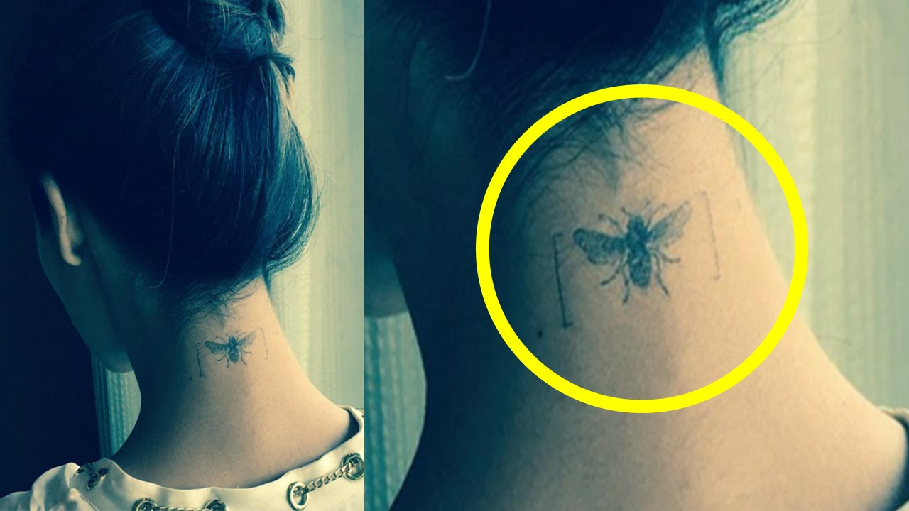 Malaika Arora Bee tattoo on her neck