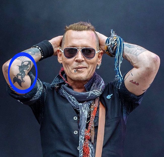 Johnny Depp Anchor Fish Tattoo