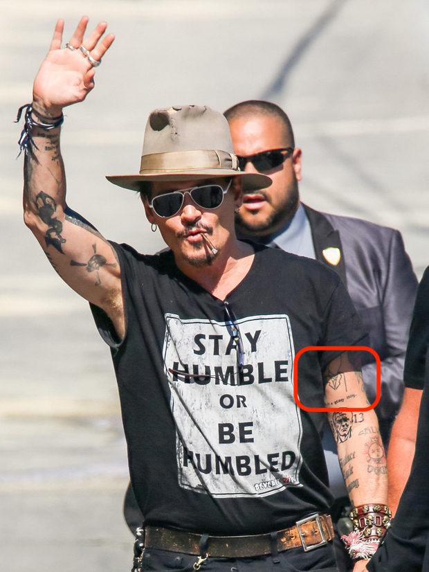 Johnny Depp B'Man is Giddy Thing' Tattoo