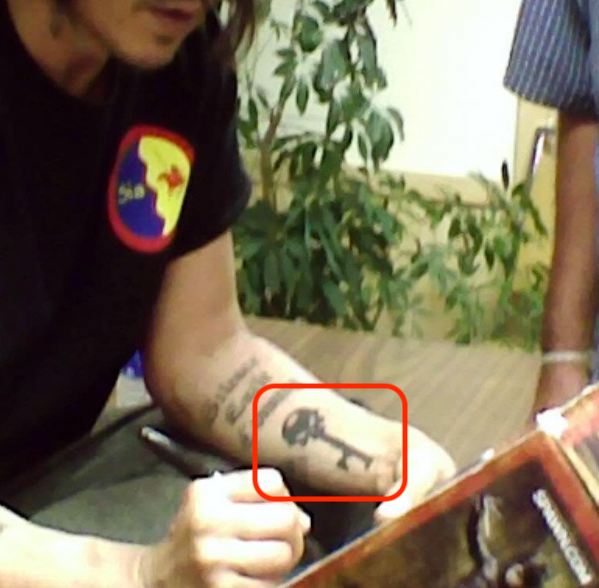 Johnny Depp Harley Davidson Skeleton Key Tattoo
