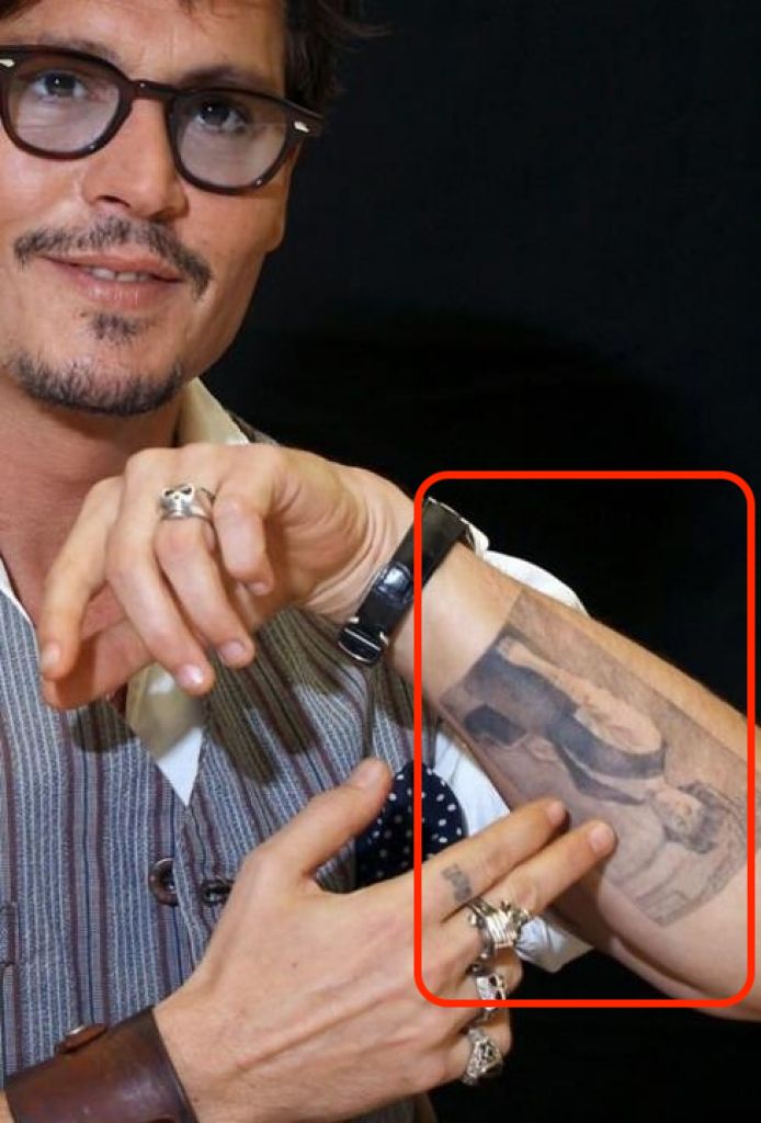 Johnny Depp Mother's Portrait Tattoo