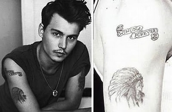 Johnny Depp Wino Forever (Winona Forever Earlier) Tattoo