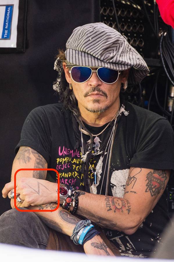 Johnny Depp Zigzag Tattoo