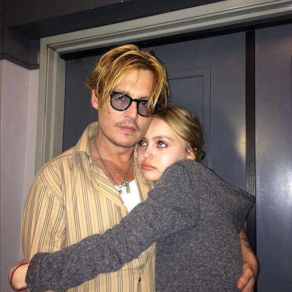 Johnny Depp with his daughter, Lily-Rose Depp