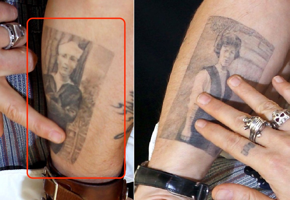 Johnny Depp's Grandfather's Portrait Tattoo