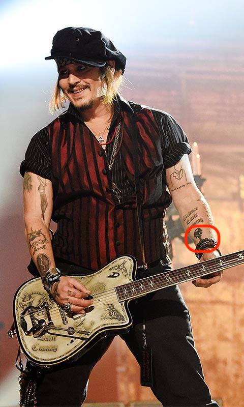Johnny Depp's Harley Davidson Skeleton Key Tattoo