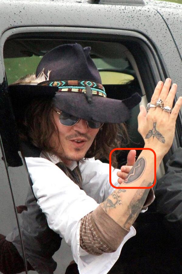 Johnny Depp's Snake Tattoo