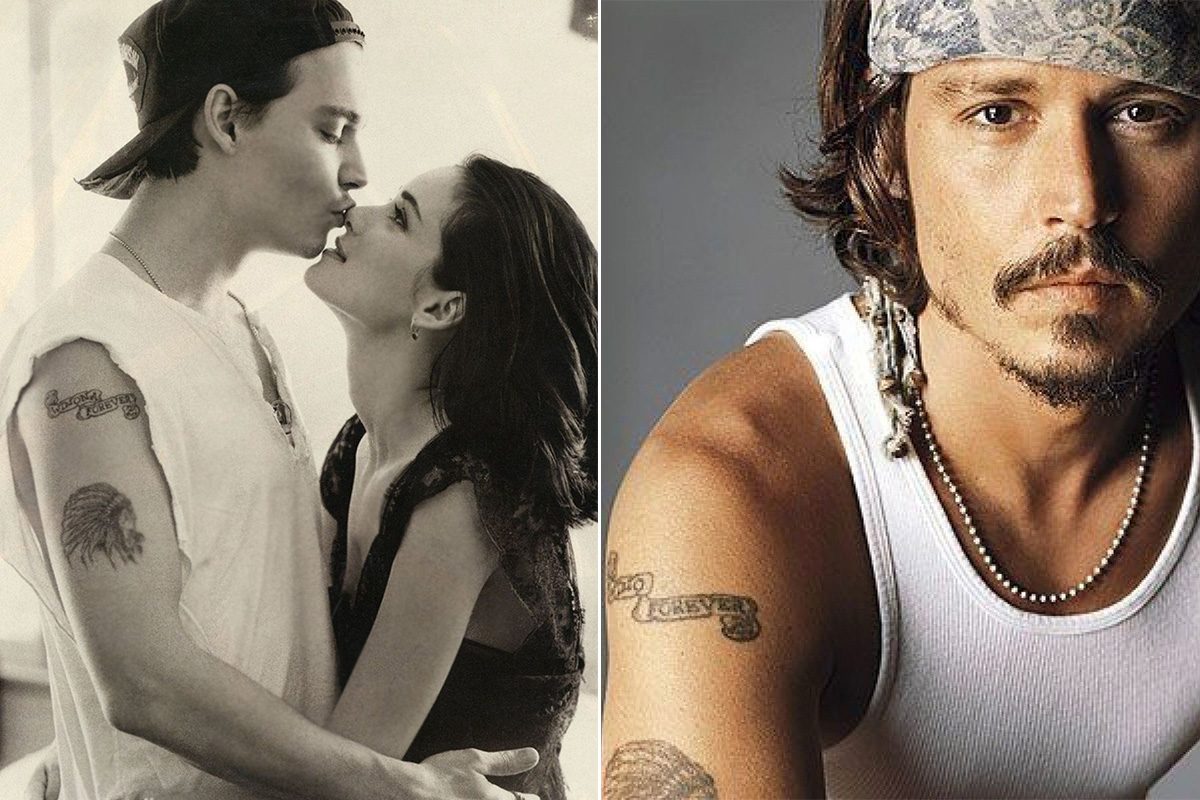Johnny Depp's Wino Forever (Winona Forever Earlier) Tattoo