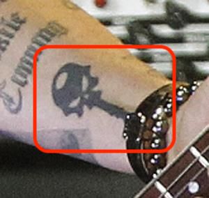Tattoo of Johnny Depp Harley Davidson Skeleton Key