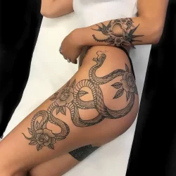 24 Sexy Butt Tattoos - Snake tattoos