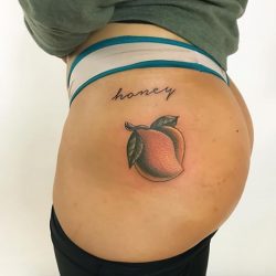 24 sexy butt tattoo - big peach butt tattoo