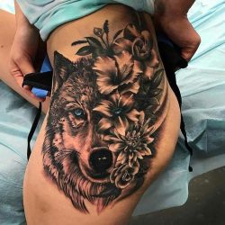 24 sexy butt tattoo - wolf animal tattoo