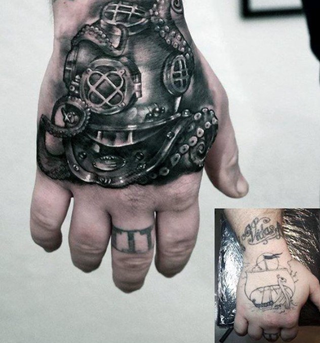 Coverup Tattoo on Hand Design