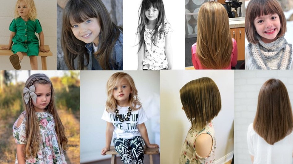 Little Girls with Long Haircut
