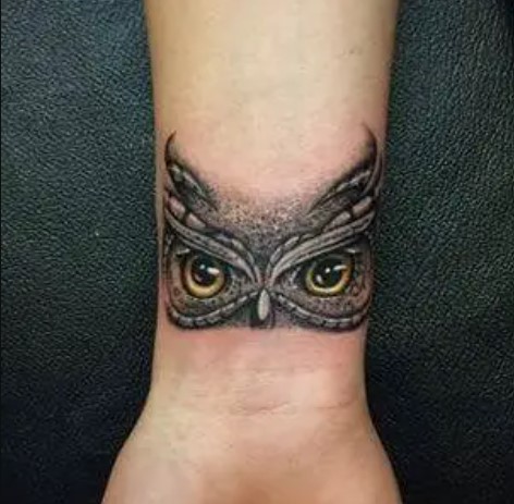 Owl Tattoo Wrist Coverup Design