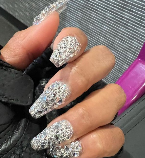 Rhinestones Studded Nail Extensions