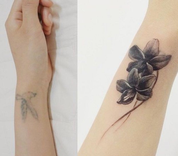 Wrist Coverup Tattoo for Female